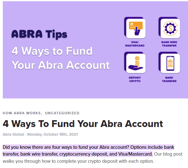 4 modi per finanziare il tuo account Abra