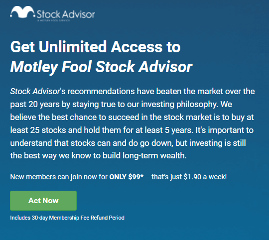Acerca de Motley Fool Stock Advisor