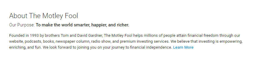 Purpose Of Motley Fool