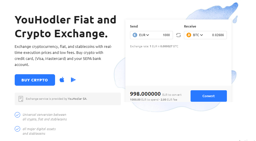 YouHodler Fiat e Crypto Exchange