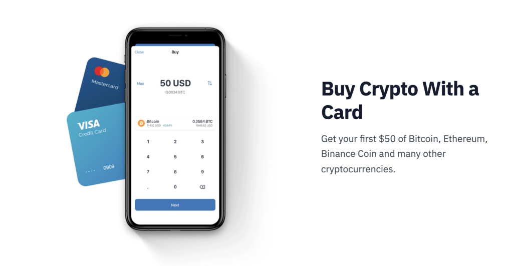 Buy Crypto with cards on TrustWallet