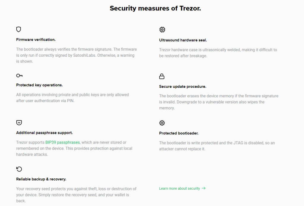 Trezor Security Measures