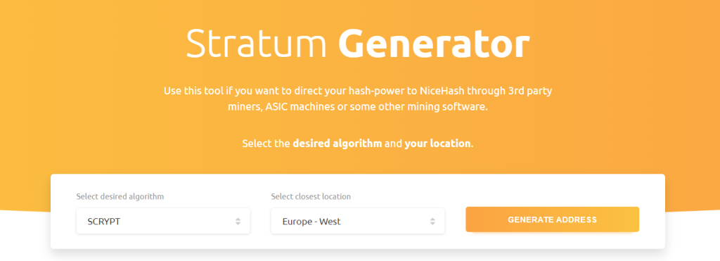 Nicehash stratum generator