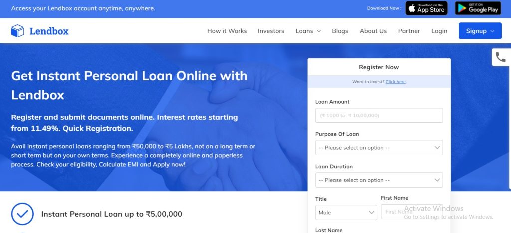 Personal loan with Lendbox