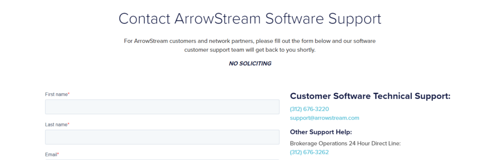 Dukungan Kontak ArrowStream