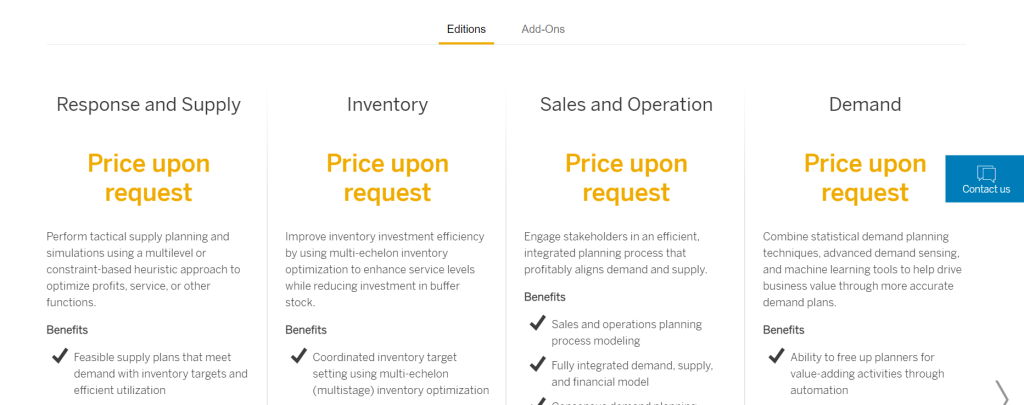 Planes de precios de SAP