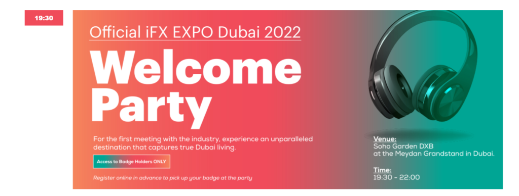 Agenda dell'evento iFX EXPO Dubai