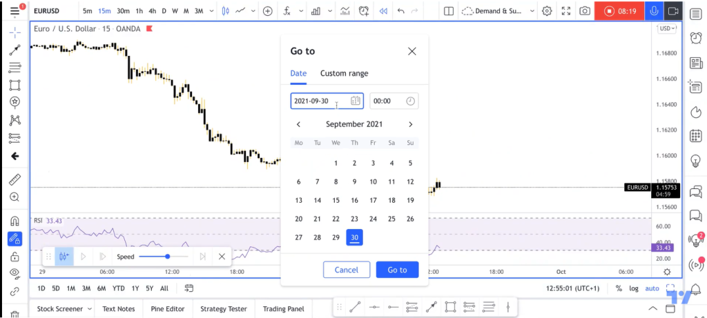 TradingView Rewind Tool